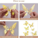 SAOROPEB 3D Butterfly Wall Decor - 48 Pcs, 4 Styles, 3 Sizes, Gold Butterfly Decorations for Birthday & Party Celebrations, Removable Stickers by CozyNest Decor
