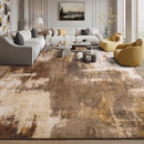Kelarea Living Room Rug, 9x12 Rug Modern Abstract Washable Rugs, Brown Vintage Low Pile Carpet, Non Slip Large Rugs for Bedroom, Dining Room, College Dorm, Home Office by TinyTreasures Baby Boutique