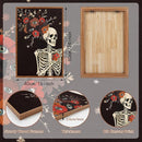 KAIRNE Gothic Skull Wall Art,Halloween Skeleton Canvas Set of 3(16”x24”),Scary Skull Painting,Horror Floral Botanical Prints,Romantic Spooky Halloween Wall Art for Living Room Bedroom Goth Party Decor by CozyNest Decor