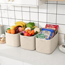 3-Pack Shelf Baskets for Organizing, Woven Storage Basket for Shelves, Cotton Rope Storage Bins for Toys Books, Nursery Towel Baskets for Classroom, 14.96"X9.8"X8.85", Brown by CozyNest Decor