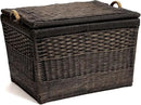 The Basket Lady Lift-Off Lid Wicker Storage Basket, Large, 24.5 in L x 18 in W x 17.5 in H, Antique Walnut Brown by GreenHaven Gardens