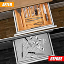 Bellsal Large Premium Bamboo Silverware Organizer - Expandable Utensil Drawer Organizer - 17"x19.6" Utensil Holder and Cutlery Tray with Grooved for Kitchen Flatware and Utensils Mother's Day Gift by CozyNest Decor