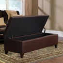 Joveco Storage Ottoman Bench, 51 Inch Leather Tufted Bench for End of Bed, Bedroom, Living Room, Dark Brown by CozyNest Decor