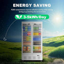 30.5 Cu.ft. Commercial Refrigerators 2 Glass Door Commercial Beverage Refrigerators Upright Display Cooler with Soft LED Light and 10 Adjustable Shelves for Restaurant Grocery Stores Home by CozyNest Decor