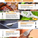 BBQ Grill Accessories Set, 38Pcs Stainless Steel Grill Tools Grilling Accessories with Aluminum Case, Thermometer, Grill Mats for Camping/Backyard Barbecue, Grill Utensils Set for Men Women by GreenHaven Gardens