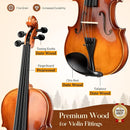 CAHAYA Violin 4/4 Full Size - Full Wooden Violin Set for Beginners Kids Adults Students Violin Kit with Hard Travel Case, Shoulder Rest, Extra Strings, Tuner by TinyTreasures Baby Boutique