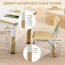 Kids Study Table and Chairs Set, Height Adjustable Toddler Table and Chair Set for Kids Ages 3-8, Graffiti Desktop (Light Brown) by CozyNest Decor