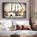 Elephant Stock Golf Sets Wall Art - Horizontal Framed Canvas - 1-Piece Mancave Wall Decor - Photography Sports Canvas Print - Yellow and Brown Decor for Wall - 37" X 25" by CozyNest Decor