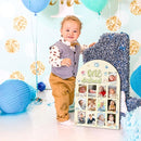 R HORSE My First Year Photo Frame Board, 3D Onederland Tea Party Birthday Decorations Display Wood Board, Baby First Year Picture Frame 12 Months Milestone 1st Birthday Nursery Decor Gift for Girl by TinyTreasures Baby Boutique