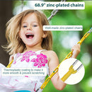 PACEARTH Swing Seat Support 660lb with 68.9 inch Anti-Rust Chains Plastic Coated 23.6 inch Tree Hanging Straps and Locking Buckles Outdoor Playground Tree Swing-Sky-Blue by TinyTreasures Baby Boutique