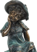 Alpine Corporation 14" Tall Indoor/Outdoor Girl and Boy Playing on Teeter Totter Statue Yard Art Decoration by GreenHaven Gardens