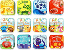 Super Bath Book Set of 12 (Fruits, Ocean Friends, ABC, Numbers Books; Color Recognition Bath Books Including Yellow, Green, Red and Blue Color Topics, ABC Animal Bath Books. by TinyTreasures Baby Boutique