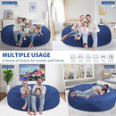 7FT Bean Bag Chair, Large Bean Bag Chairs with Memory Foam Filled, Fluffy Beanbag Sofa with Dutch Velvet Cover, Round BeanBag Chairs for Living Room, Playroom - Blue by TinyTreasures Baby Boutique