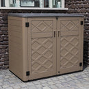 HOMSPARK Storage Shed Weather Resistance, Multi-Purpose Outdoor Storage Cabinet Waterproof, Outdoor Storage Cabinet for Bike, Garbage Cans, Lawnmower, Garden Accessories (coffee, Extra Large-48 cu ft) by GreenHaven Gardens