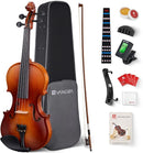 Vangoa Violin 1/4 Size Set Fiddle Outfit, Handcrafted Quarter Starter Acoustic Violins Kit with Solid Wood Side Board Lightweight Hard Case for Beginners Students, Child, Kids, Adults, Right Handed by TinyTreasures Baby Boutique