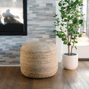 Pouf Ottoman, Round Braided Natural Jute Ottoman Pouf for Living Room or Bedroom, Floor Chair, Foot Rest or Decorative Home Decor by CozyNest Decor