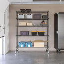 Seville Classics UltraDurable Heavy Duty NSF Solid Steel Wire Rack Storage Unit, Organizer for Garage, Warehouse, Office, Restaurant, Classroom, Kitchen, Black, 5-Tier Shelving, 60" W x 18" D by CozyNest Decor
