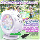 Bubble Machine, Automatic Bubble Maker Rechargeable, 15000+ Big Bubbles per Min, Colorful LED Lights, 90° 360° Rotatable Portable Electric Bubbles Toy for Kids Toddlers, Outdoor Wedding Party Gifts by TinyTreasures Baby Boutique