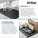 Kraus Multipurpose Over-Sink Roll-Up Dish Drying Rack, Colander and Trivet in Light Grey, KRM-10GREY by CozyNest Decor
