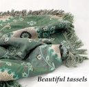 Boho Throw Blanket for Chair Couch Bed 90''x 98'', 100% Cotton Quilt Floral Mexican Blanket Muslin Gauze Blankets Super Soft Lightweight Versatile KnitWoven Bed Blanket for Home Decor by CozyNest Decor