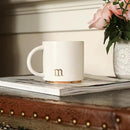 COLLECTIVE HOME - Monogram Ceramic Mugs, 15 oz Golden Initial Coffee Cups, Elegant Alphabet Tea Mugs, Elegant Personalized Mug with Gift Box, Luxurious Cups for Office and Home (m) by CozyNest Decor