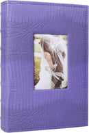RECUTMS Photo Album Holds 300 4x6 Photos with Memo Areas, Slip in Pockets PU Leather Cover Photo Book with Front Window for Memories Couple Kids Family Pictures (Purple) by TinyTreasures Baby Boutique