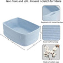 Small Woven Storage Baskets 13“X9”X5“ Decorative Rope Bins for Organizing Shelves, Closets, and Toys, Empty Gift Baskets, Cute Organizer Basket for Home and Office (blue, Large) by CozyNest Decor