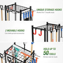 Garden Tool Organizer Rack Up to 50 Tools, Heavy-Duty Steel Yard Tool Organizer for Garage Storage with 11 Hooks, Broom Holder & Garden Tool Rack for Shed, Patio, Outdoor Use, Black by GreenHaven Gardens