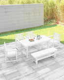 HDPE Outdoor Bench, 55" Patio Bench Outdoor Furniture, Poly Lumber Adirondack Benches, All Weather HDPE Patio Backless Benches for Park, Poolside, Garden, Porch, Pearl by CozyNest Decor