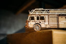 Wood Trick Rescue Firetruck Movable - Rotating Extendable Ladder - 3D Wooden Puzzles for Adults and Kids to Build - Rides up to 20 ft - Wooden Models Engineering DIY Project Mechanical Model Kit by TinyTreasures Baby Boutique