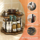 2 Tier Lazy Susan Organizer,2-Tier Spinning Spice Rack with Stable Carousel Base & 4 Height Settings for Cupboard Kitchen Countertop Dining Table Cupboard (Petal Shape) by CozyNest Decor