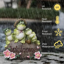 Funny Frog Statues For Garden - 7'' Mothe & Sons Solar Frog Garden Decor Frog Garden Statue For Yard Patio porch Lawn Birthday Christmas Thanksgiving Housewarming Frog Gifts For Women Mother. by CozyNest Decor