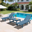 SERWALL Rectangle Outdoor Coffee Table, HDPE Patio Coffee Table, Navy by CozyNest Decor