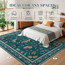 8x10 Area Rugs with Insect Print - Bug Rug Non-Shedding Stain Resistant Soft Carpet for Bedroom, Low Pile Ultra-Thin Machine Washable Carpet for Dining Room, Kids Nursery, Office (8'x10' Teal) by TinyTreasures Baby Boutique