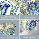 LVTXIII 2 Pack Outdoor/Indoor High Back Chair Cushions, Deep Seat Patio Seat and Back Cushion Set, Stuffed High Rebound Foam Rocking Chair Cushions, 44”x22”x4”, Paisley Blue by GreenHaven Gardens