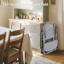 Kinder King Convertible Baby High Chair, Adjustable Feeding Chair for Babies and Toddlers with Removable Double Tray, Simple Compact Fold for Space-Saving, 2 Built-in Wheels, Easy to Clean, Gray by TinyTreasures Baby Boutique