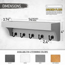 Rebee Vision Decorative Key Holder for Wall - Modern Farmhouse Wall Mount Mail Organizer Keys Hanger with Floating Shelf, 5 Rustic Key Hooks for Entryway Home Decor (Gray) by CozyNest Decor