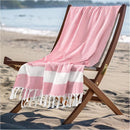 Giant Turkish Beach Blanket Pool Towel Cotton Lightweight Extra Large Soft Sand Free Quick Dry Oversized Sandproof Cruise Ship Essentials Summer Vacation Accessories Gift Must Haves Gear Stuff Gadget by TinyTreasures Baby Boutique