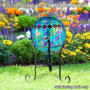VOREEN Mosaic Glass Gazing Ball Outdoor Gazing Globe, Reflective Ball Yard Decoration for Homes, Patio, Lawn and Gardens, Gift for Mom Wife Friend, 10-Inch, Blue by CozyNest Decor