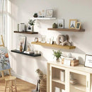 36 Inches Floating Shelves for Wall, 9.3" Deep Long Floating Shelves Set of 2, Large Display & Storage Shelf, Wall Shelf for Bathroom Bedroom Living Room Kitchen Office, Black by CozyNest Decor