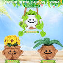 Crochet Kit for Beginners - 3 PCS Potted Plants Crochet Kit with Step-by-Step Video Tutorials, Beginner Crochet Kits for Adults Kids, Potted Plant with Swing Crocheting Set by TinyTreasures Baby Boutique