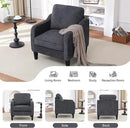 Accent Chair for Living Room, Mid Century Modern Reading Chair for Bedroom, Upholstered Armchair with Side Pockets, Comfy Single Sofa Side Chair for Office, Apartment, Small Room, Dark Grey by CozyNest Decor