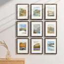 Vittanly 9x12 Picture Frames Set of 9, Shatter Resistant Plexiglass, Display 6x8 Pictures with Mat or 9x12 without Mat, Photo Frames for Wall or Tabletop, Engineered Wood, Brown by CozyNest Decor
