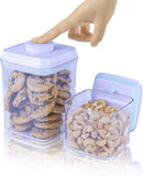 BopTop (2pc Set) Airtight Food Storage Container – Mechanical Silicone Seal Canister - BPA-Free Stackable - 1.5Qt/.5Qt by TinyTreasures Baby Boutique