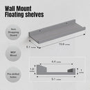 RICHER HOUSE 8 Set Floating Wall Mounted Shelves, Nursery Hanging Book Shelves with Lip for Storage, Gray Display Picture Ledge Shelf for Bedroom Bathroom Kitchen Living Room Wall Decor, Modern Grey by CozyNest Decor