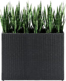 LEWIS&WAYNE Tall Planters for Outdoor Plants Handmade Wicker Large Rectangular Block Planter Box with Removable Liners Modern Planter for Indoor Outdoor Patio Deck - Black by CozyNest Decor