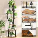 Plant Stand Indoor with Grow Lights, 7 Tier Tall Metal Plant Shelf for Multiple Plants, 55″ Lighted Plants Shelves Corner Flower Holder, Vase Shape Plant Display Rack for Home Living Room Patio by GreenHaven Gardens