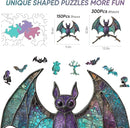 Wooden Puzzles for Adult -Bat Shaped Puzzls,300 Pieces,Unique Design Irregularly Shaped Wooden Jigsaw Puzzles for Adults and Kids,Family Game Puzzle Gifts, Halloween Jigsaw Puzzle,13.2 * 12.5Inch by TinyTreasures Baby Boutique