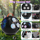 Bubble Machine Automatic Bubble Blower for Kids Toddlers Rechargeable Portable Spherical LED Bubble Maker Electric Auto Rotating 45°/360° Outdoor Toy Birthday Party Wedding (Spherical Black) by TinyTreasures Baby Boutique