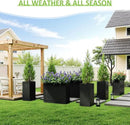 Set of 2 Planter Box Outdoor 30"H x 14.4"W x 13.6"D- Tall Planters for Outdoor Patio/Porch, All-Weather with Anti-dumping Kit, Durable Galvanized Steel, Modern Design for Plants, Flower, Garden by CozyNest Decor